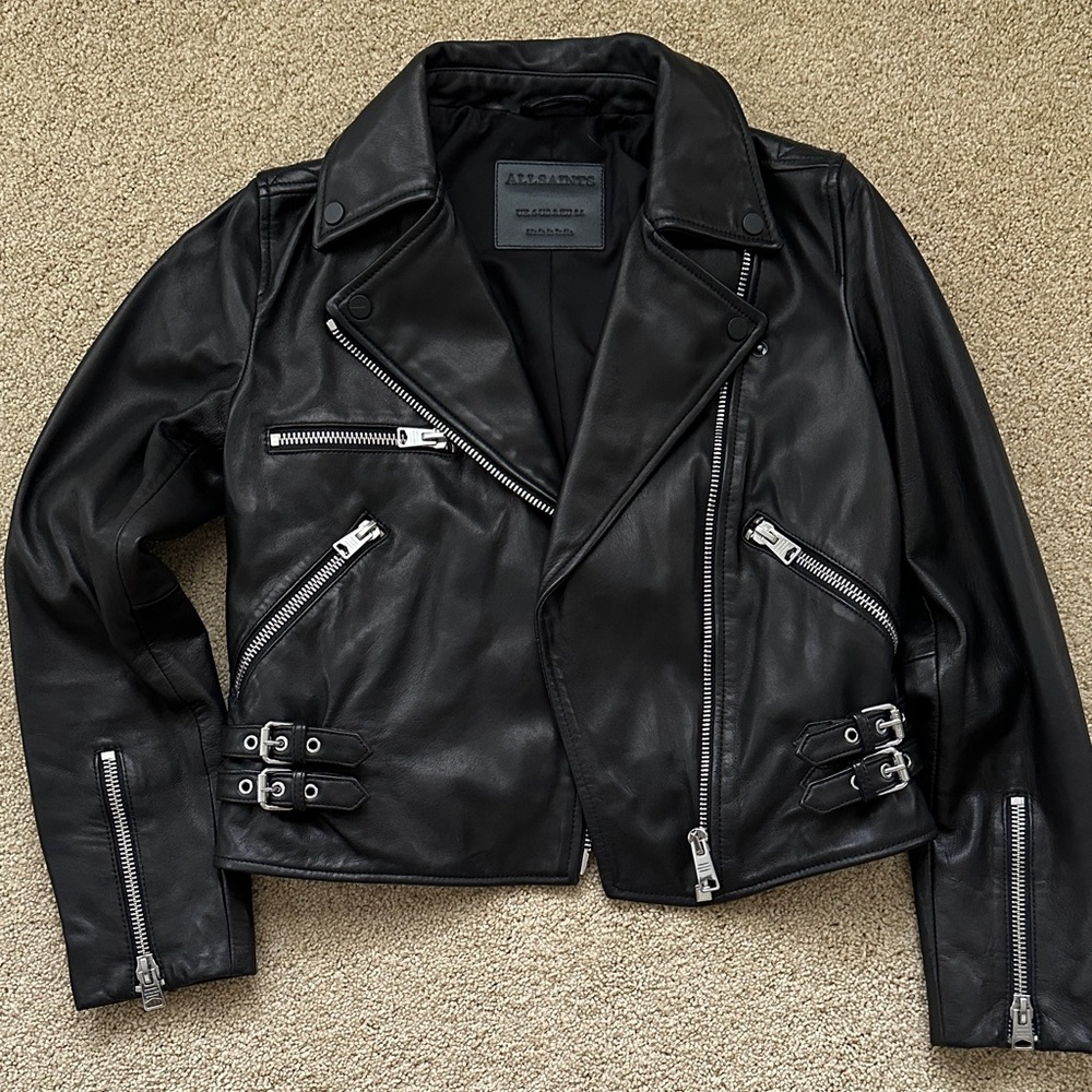 All Saints Black Leather Jacket